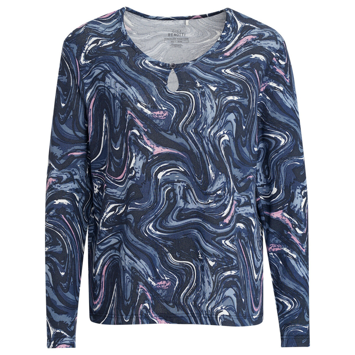 Bild 1 von Damen Shirt in weicher Qualität DUNKELBLAU / WEISS / ROSA