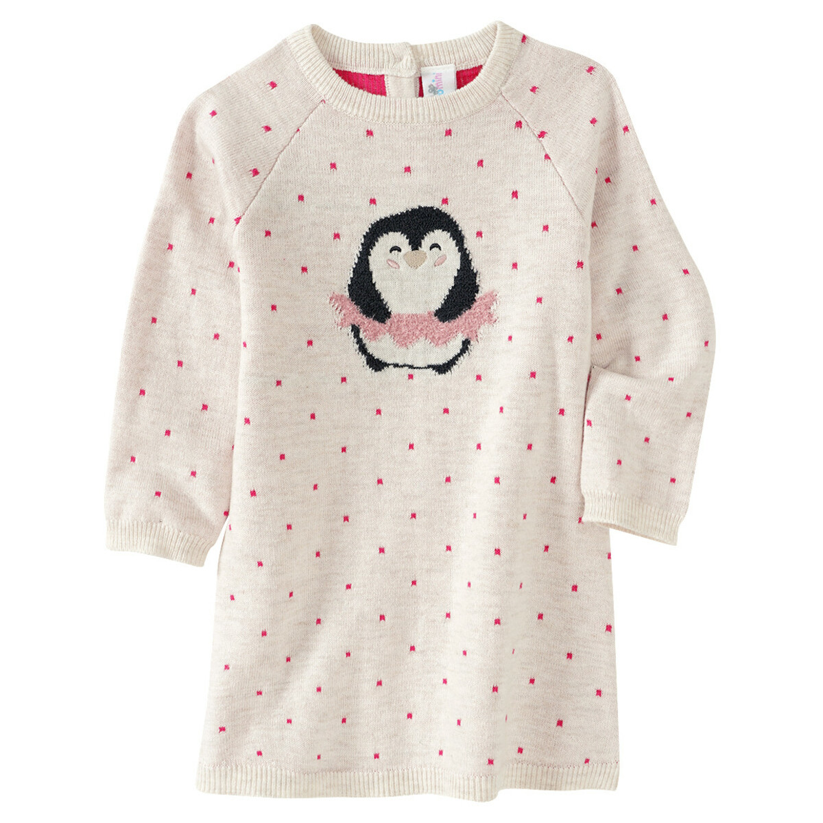 Bild 1 von Baby Strickkleid mit Pinguin-Motiv CREME