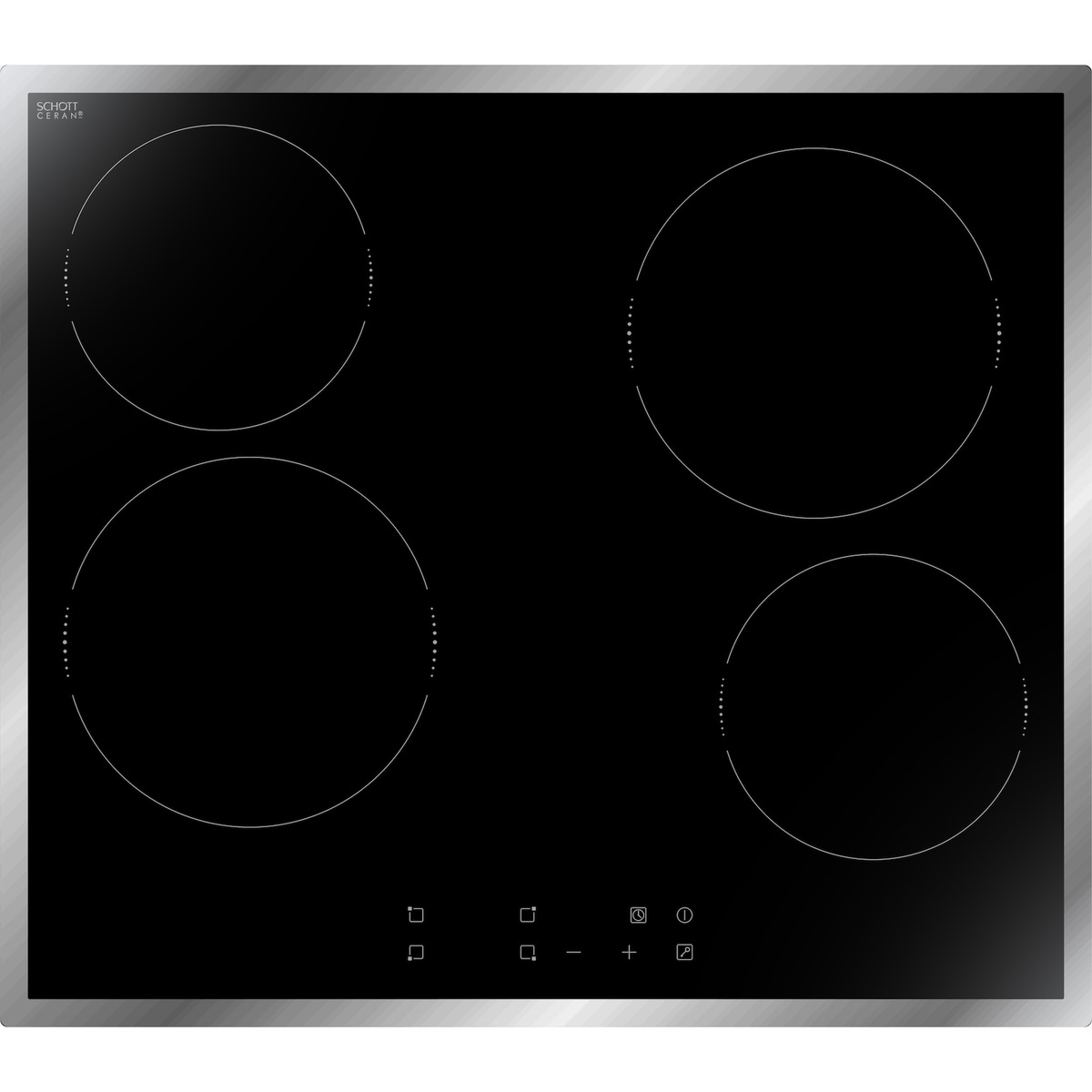 Bild 1 von YUNA Glaskeramik-Kochfeld CALOR EBK4R, mit Edelstahlrahmen, Touch Control