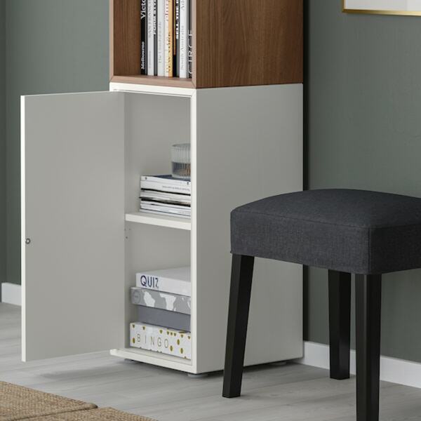 Bild 3 von EKET  Schrankkombination/Füße, weiß/Nussbaumnachbildung 35x35x107 cm