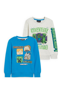 C&A Multipack 2er-Minecraft-Sweatshirt, Blau, Größe: 110