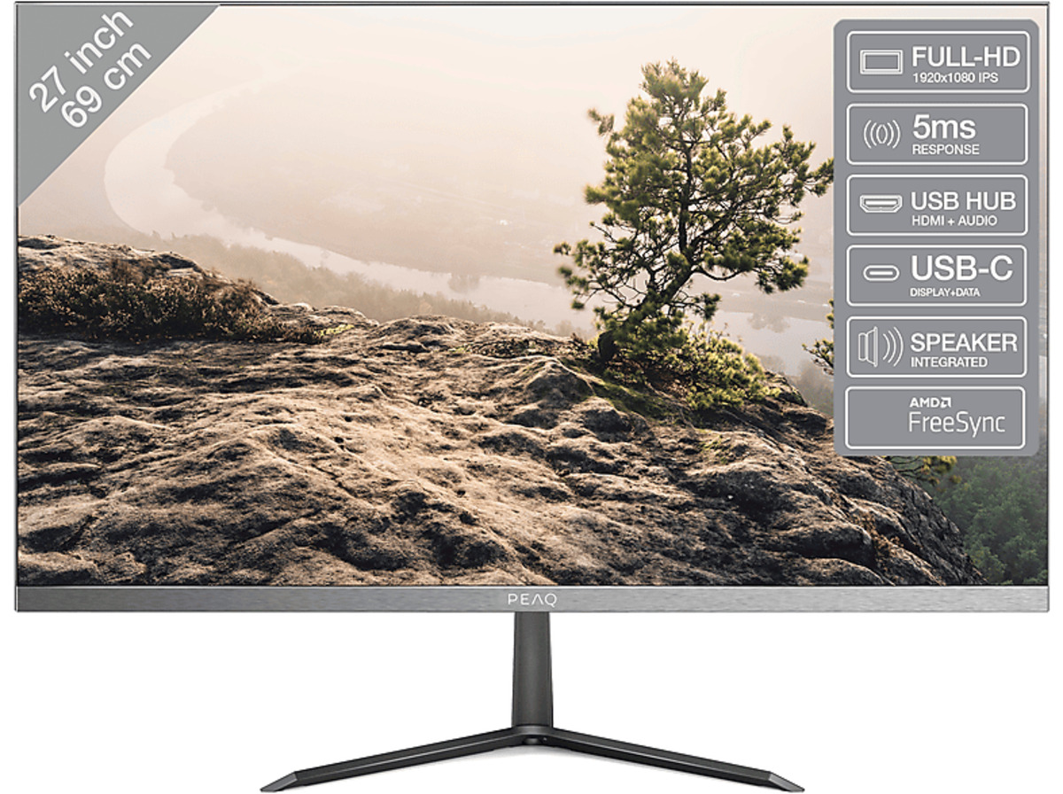 Bild 1 von PEAQ PMO S273-IFC 27 Zoll Full-HD Slim Monitor (5 ms Reaktionszeit, 75 Hz)