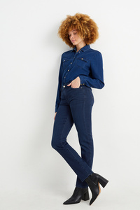 C&A Straight Jeans-Mid Waist-LYCRA®, Blau, Größe: 44