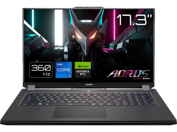 Bild 1 von GIGABYTE AORUS 17H BXF-74DE554SH, Gaming Notebook, mit 17,3 Zoll Display, Intel® Core™ i7 Prozessor, 16 GB RAM, 1 TB SSD, NVIDIA, GeForce RTX™ 4080, Schwarz Windows 11 Home (64 Bit)