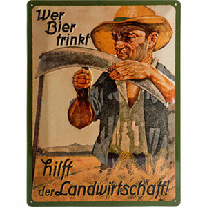 Retro Blechschild "Wer Bier trinkt..." Maße: 30x40cm Nostalgic Art