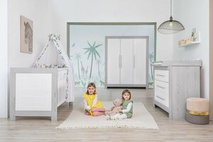 Schardt Babyzimmer-Komplettset »Scandic«, (Set, 3-St), Made in Germany; mit Kinderbett, Kleiderschrank und Wickelkommode