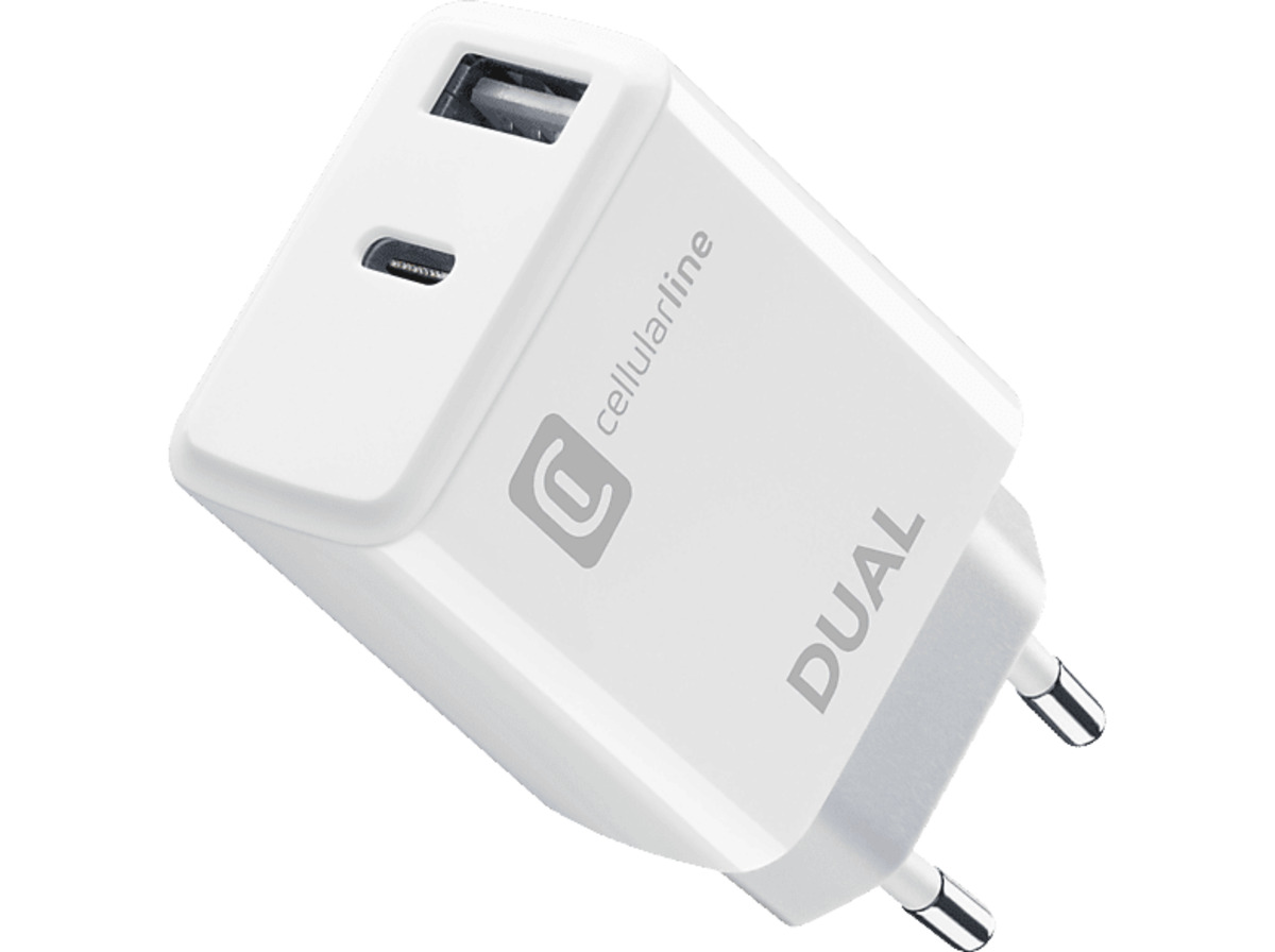 Bild 1 von CELLULAR LINE Dual Charger Schnellladegerät Apple 20 W, Weiß