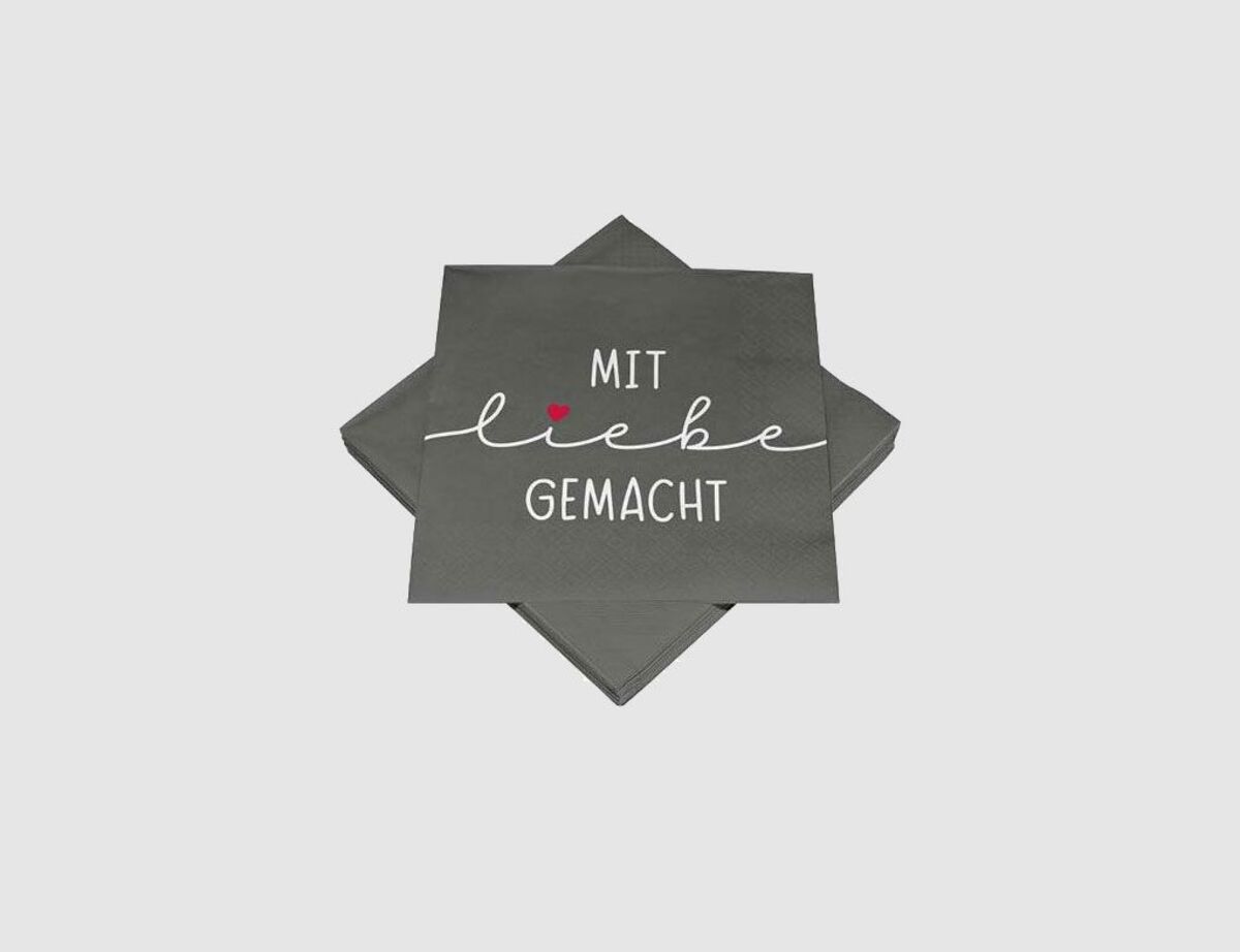 Bild 1 von Servietten mit Liebe gemacht Grau