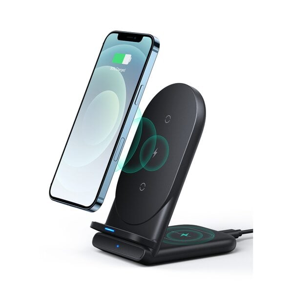 Bild 1 von AUKEY LC-A2-Bla Aircore Series 2-in-1 Wireless Charging Stand, schwarz Drahtloses Ladegerät Qi