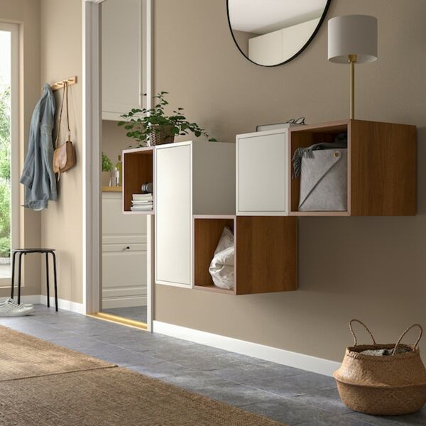 Bild 2 von EKET  Schrankkombination für Wandmontage, weiß/Nussbaumnachbildung 175x35x70 cm