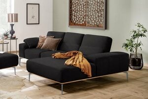 W.SCHILLIG Ecksofa run, mit elegantem Holzsockel, Füße in Silber matt, Breite 279 cm