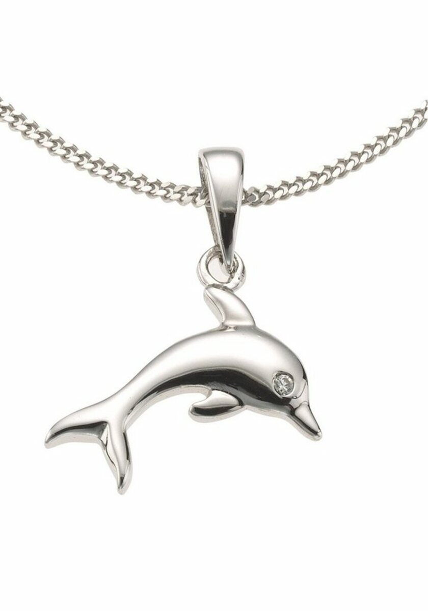 Bild 1 von Firetti Kette mit Anhänger Schmuck Geschenk Silber 925 Halsschmuck Halskette Panzerkette Delphin, zu Kleid, Shirt, Jeans, Sneaker! Anlass Geburtstag Weihnachten