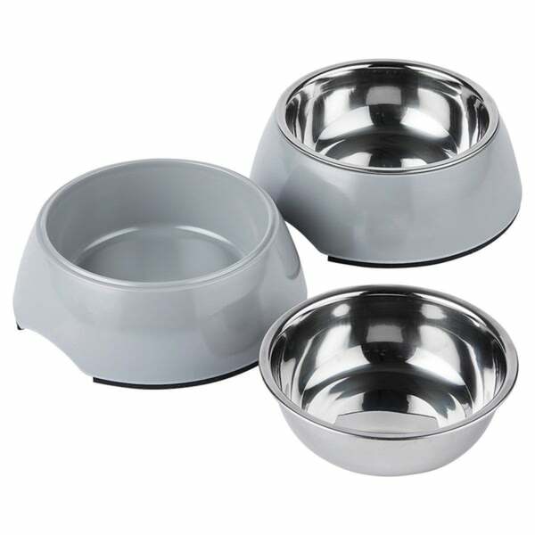 Bild 2 von ZooRoyal Melamin-Napf S 160ml 2er Set grau 160ml