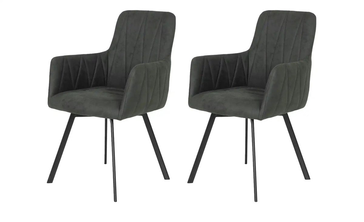 Bild 3 von Polsterstuhl 2er-Set Vintage Anthrazit 58 cm 88 cm 2er Set 63 cm