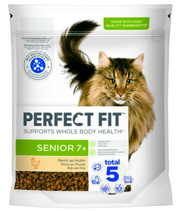 Perfect Fit® Trockenfutter für Katzen, Senior 7+, Huhn, 6 x 750 g