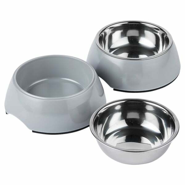 Bild 2 von ZooRoyal Melamin-Napf M 350ml 2er Set grau 350ml