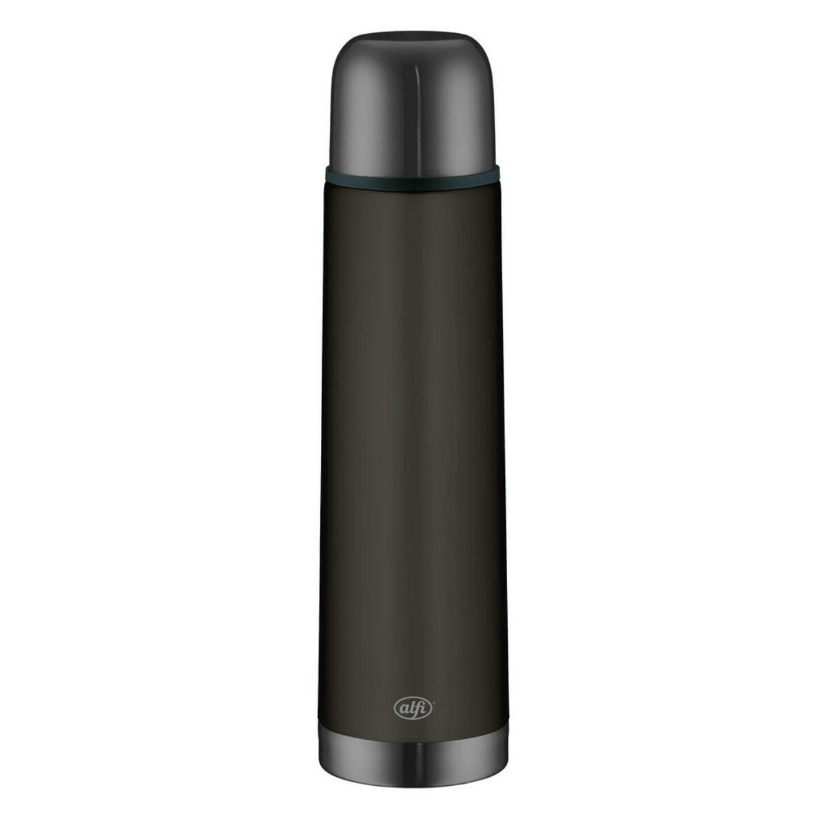 Bild 1 von Alfi Isolierflasche Isotherm Eco, Schwarz, Metall, 0,75 L, BPA-frei, doppelwandig, Verschluss als Trinkbecher verwendbar, 100% dicht, abnehmbarer Deckel, hält warm, kalt, bruchsicher, rostfrei, scha