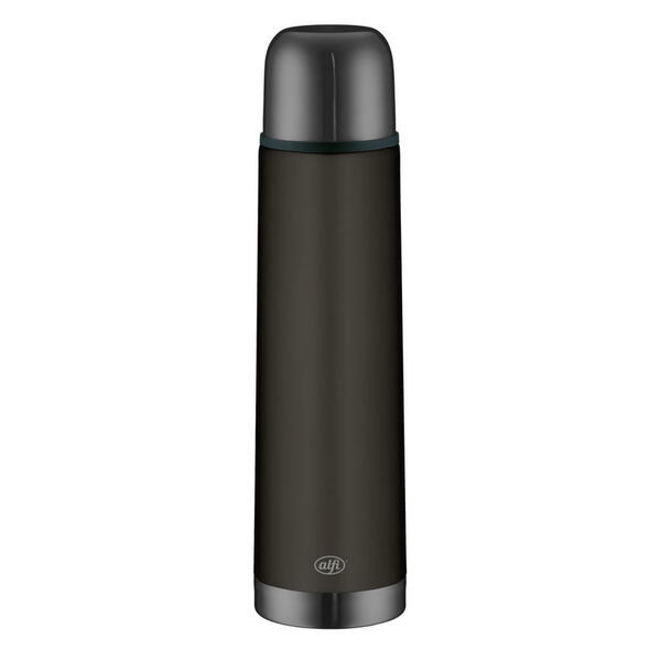 Bild 1 von Alfi Isolierflasche Isotherm Eco, Schwarz, Metall, 0,75 L, BPA-frei, doppelwandig, Verschluss als Trinkbecher verwendbar, 100% dicht, abnehmbarer Deckel, hält warm, kalt, bruchsicher, rostfrei, scha