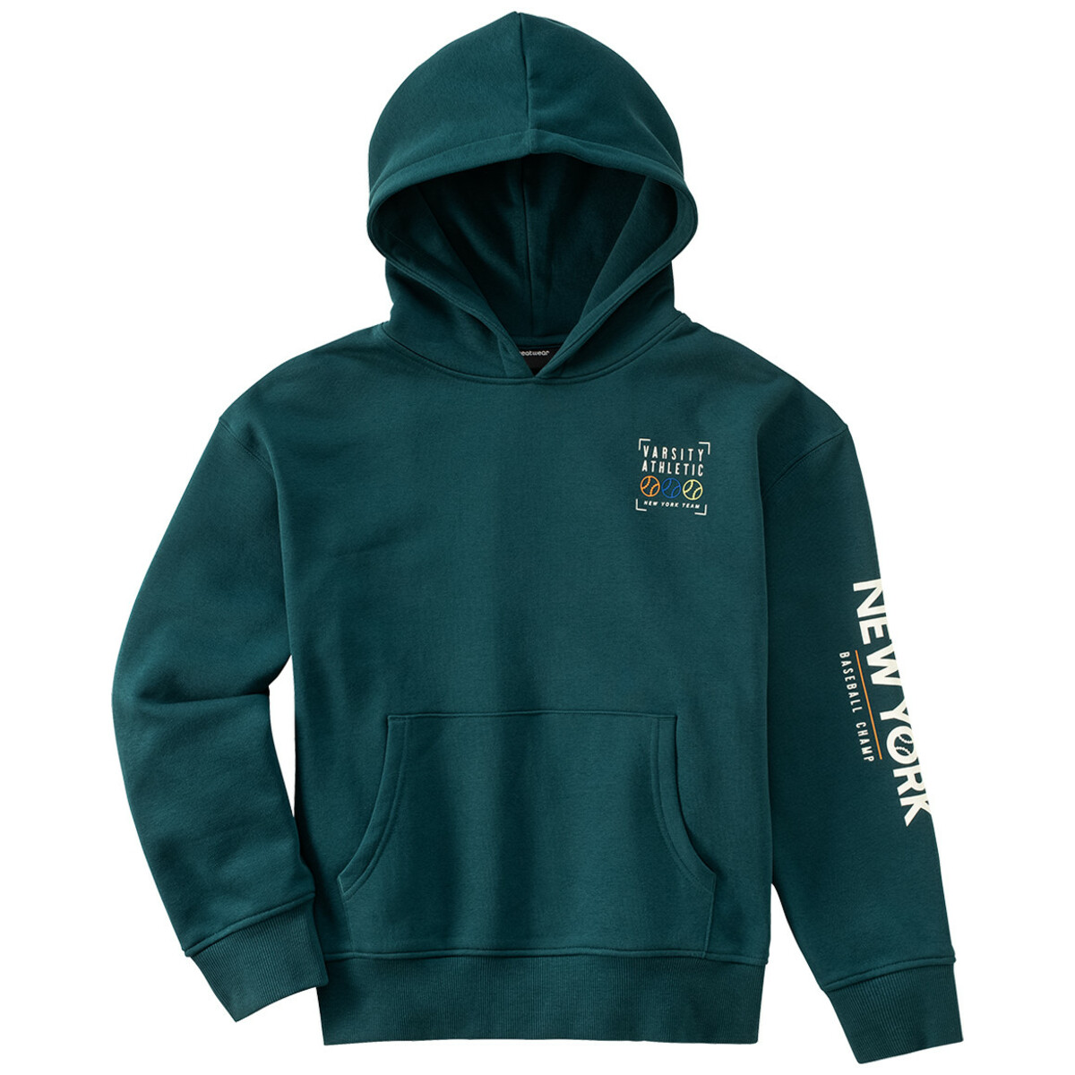 Bild 1 von Jungen Hoodie mit gummiertem Print DUNKELPETROL