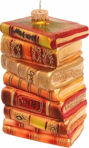 Krebs Glas Lauscha Christbaumschmuck Antiker Bücherstapel, Weihnachtsdeko, Christbaumschmuck (1-tlg), mundgeblasen