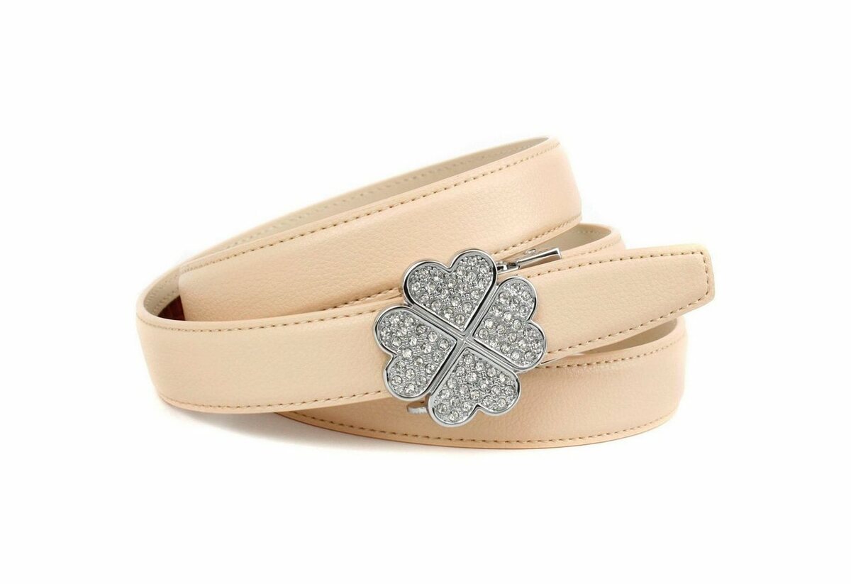 Bild 1 von Anthoni Crown Ledergürtel mit filigraner Schließe in Kleeblattopik