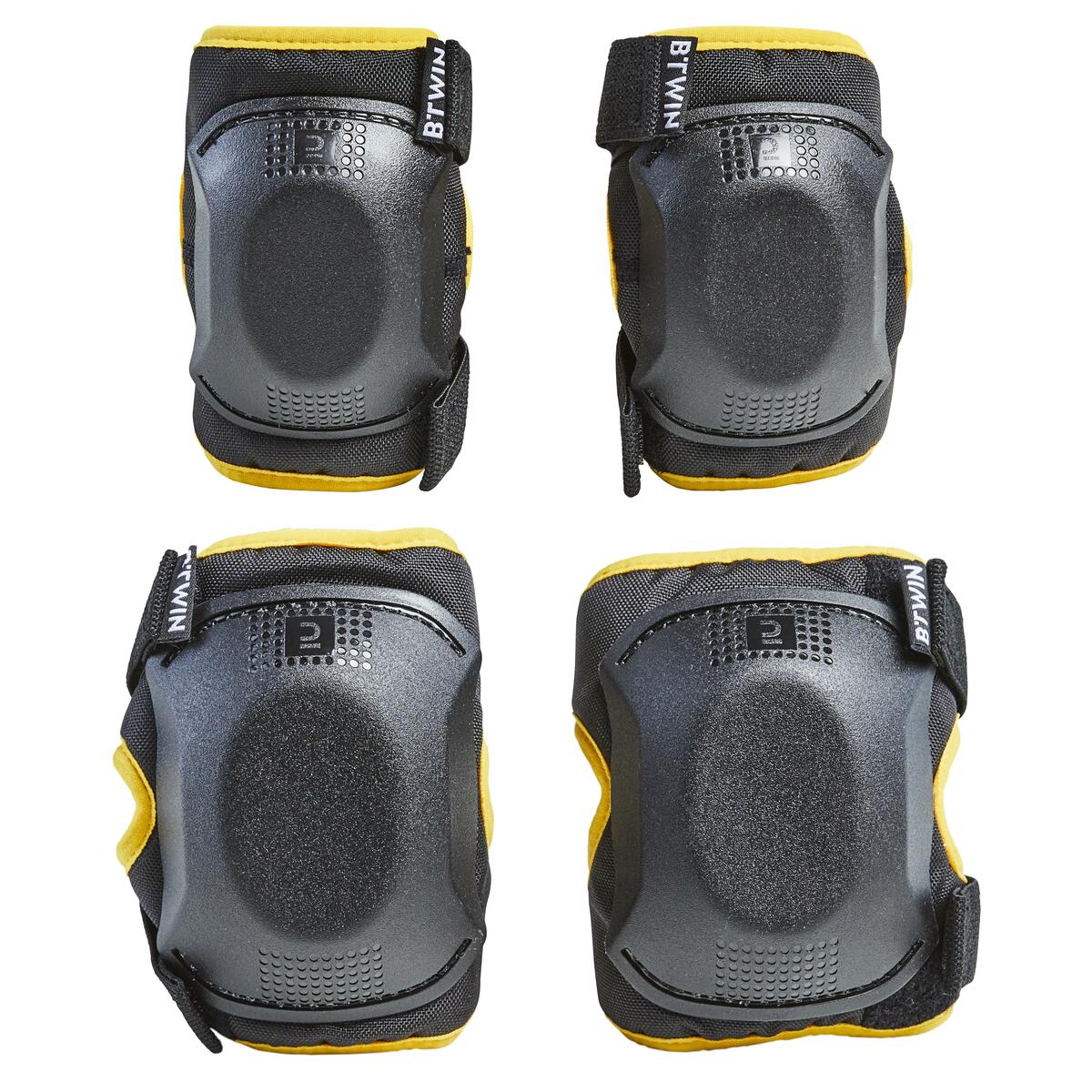 Bild 1 von Protektoren-Set Fahrrad Ellbogen Knie Kinder 3–6 Jahre - schwarz/gelb Gelb|schwarz