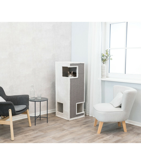 Bild 2 von Trixie Kratzturm Cat Tower Gerardo, weiß/grau, ca. B38/H100/T38 cm