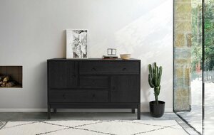 Woodman Sideboard, im skandinavischen Design, Schwarz