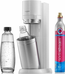 SodaStream Wassersprudler DUO, (Set, 4-tlg), CO2-Zylinder, 1L Glasflasche, 1L spülmaschinenfeste Kunststoff-Flasche