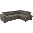 Bild 1 von Livetastic Eckschlafsofa, Graphit, Textil, Buche, massiv, Uni, 4-Sitzer, 272x187 cm, Bettfunktion erhältlich, Rücken echt, Armteil links, rechts, Wohnzimmer, Sofas & Couches, Wohnlandschaften