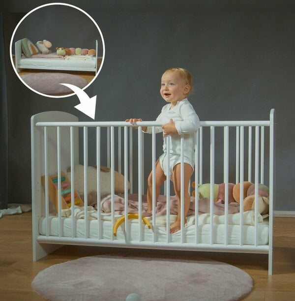 Bild 1 von Alavya Home® Babybett »STORM I 2 in 1 Kinderbett umbaubar zum Juniorbett«, Gitterbett 60x120 cm ohne Matratze