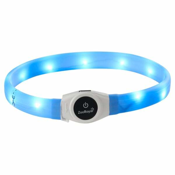 Bild 1 von ZooRoyal LED Leuchthalsband USB Langhaar blau