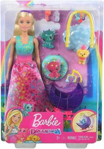 Mattel® Anziehpuppe »Barbie GJK51 - Dreamtopia Drachen Kindergarten Spielset mit Prinzessin«