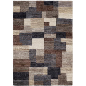 Cazaris Wollteppich, Braun, Textil, Karo, rechteckig, 120 cm, für Fußbodenheizung geeignet, Teppiche & Böden, Teppiche, Naturteppiche