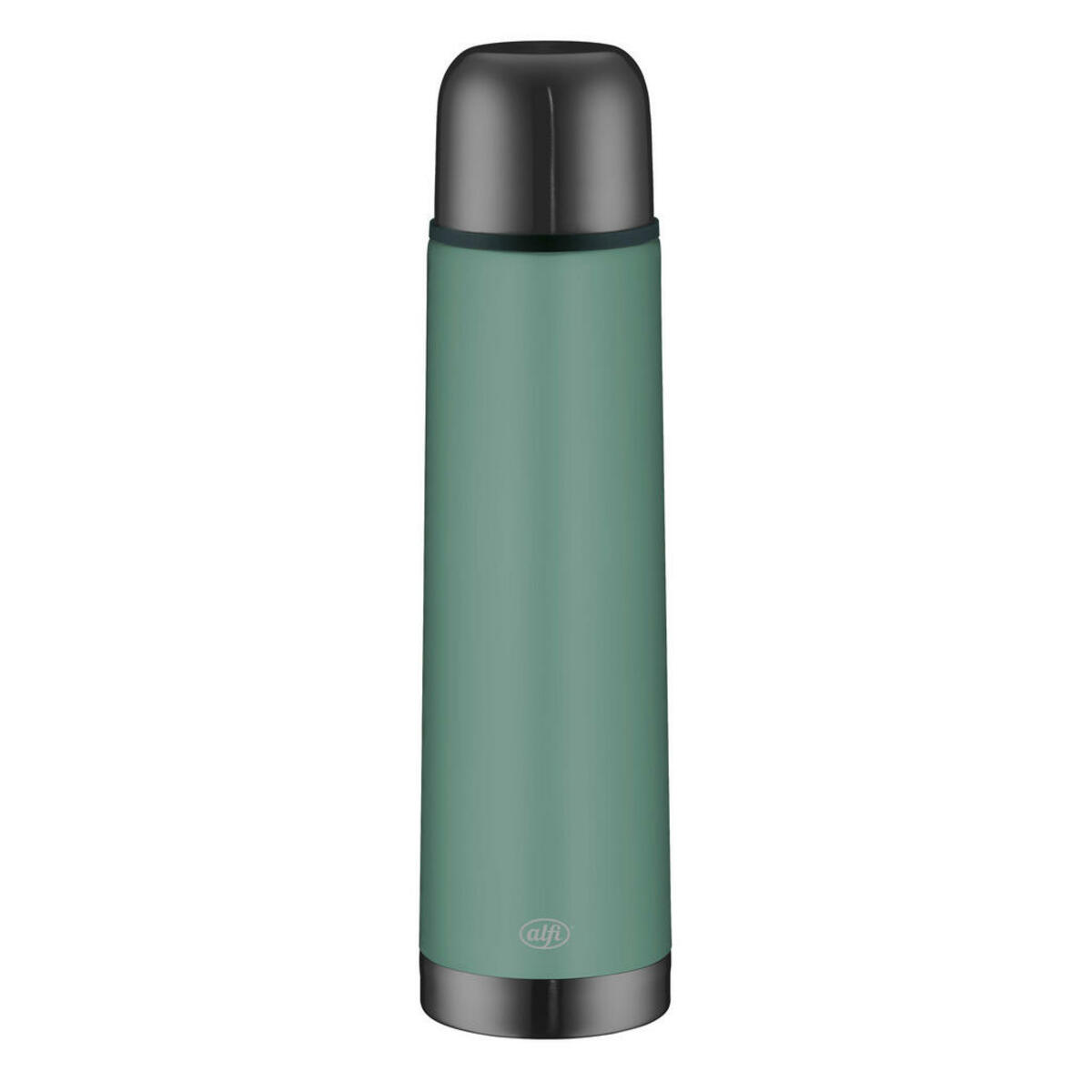 Bild 1 von Alfi Isolierflasche Isotherm Eco, Grün, Metall, 0,75 L, BPA-frei, doppelwandig, Verschluss als Trinkbecher verwendbar, 100% dicht, abnehmbarer Deckel, hält warm, kalt, bruchsicher, rostfrei, schads