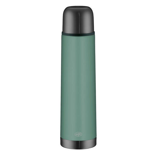Bild 1 von Alfi Isolierflasche Isotherm Eco, Grün, Metall, 0,75 L, BPA-frei, doppelwandig, Verschluss als Trinkbecher verwendbar, 100% dicht, abnehmbarer Deckel, hält warm, kalt, bruchsicher, rostfrei, schads