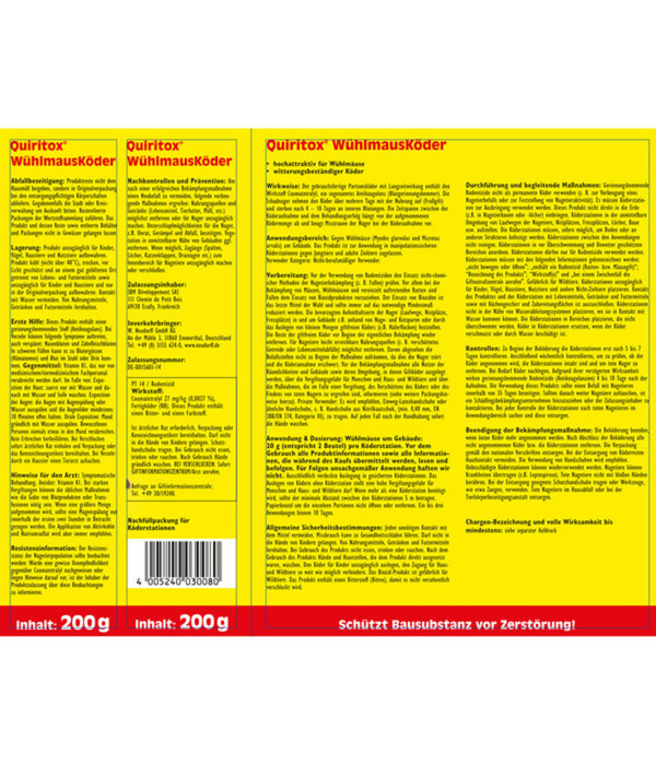 Bild 2 von Neudorff Quiritox® Wühlmaus Köder, 200 g