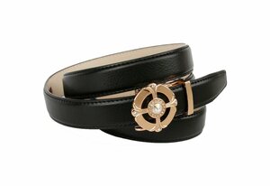 Anthoni Crown Ledergürtel mit eleganter Schließe, großer Schmuckstein in der Mitte