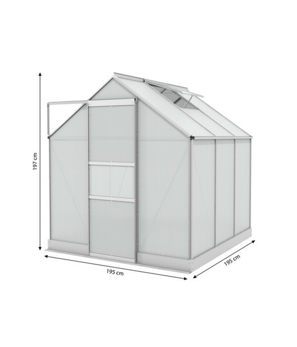 Bild 3 von Vitavia Gewächshaus Pontos 3800 HKP, inkl. Stahlfundamentrahmen, ca. B195/H197/T195 cm