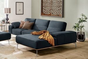 W.SCHILLIG Ecksofa run, mit elegantem Holzsockel, Füße in Chrom glänzend, Breite 319 cm