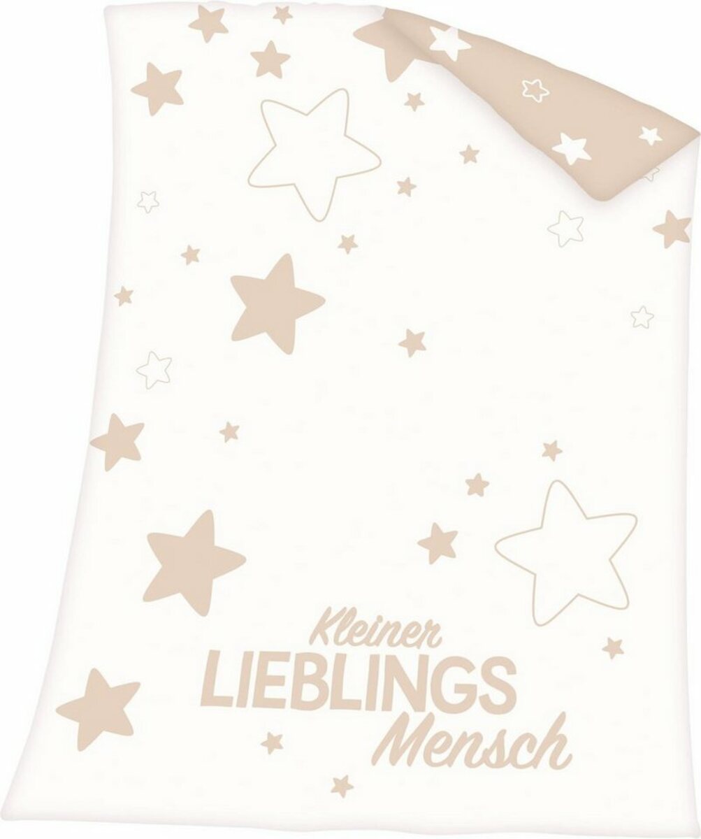 Bild 1 von Babydecke Kleiner Lieblingsmensch, Baby Best, mit Schriftzug und Sternen, Kuscheldecke