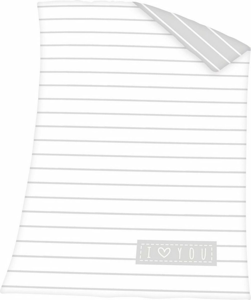 Bild 1 von Babydecke I love you, Baby Best, mit Schriftzug und Streifen, Kuscheldecke