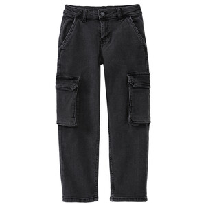 Jungen Cargo-Jeans mit geradem Bein DUNKELGRAU