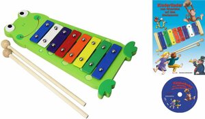 Clifton Spielzeug-Musikinstrument »Metallophon Frosch«, mit 8 Tönen und Kinderlieder CD, Karaoke CD mit Heft