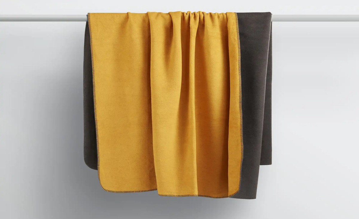 Bild 1 von Biederlack Wendeplaid Carla Anthrazit / Gelb