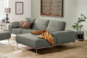 W.SCHILLIG Ecksofa run, mit elegantem Holzsockel, Füße in Chrom glänzend, Breite 319 cm