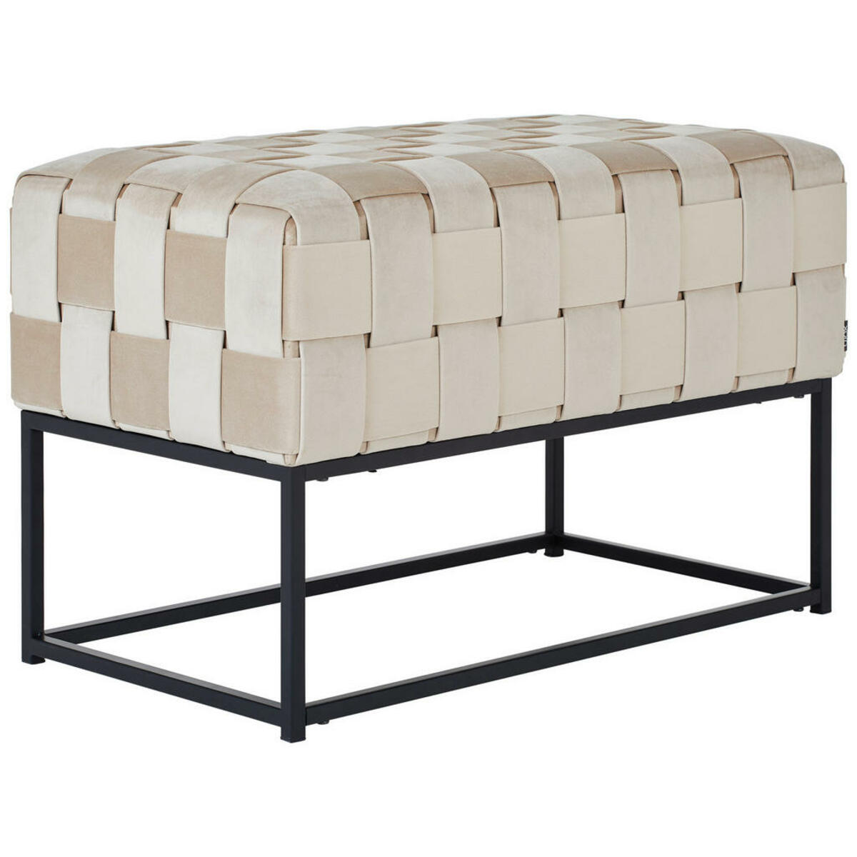 Bild 1 von Xora Sitzbank, Schwarz, Beige, Metall, Textil, 2-Sitzer, 71x47x41 cm, Esszimmer, Bänke, Sitzbänke