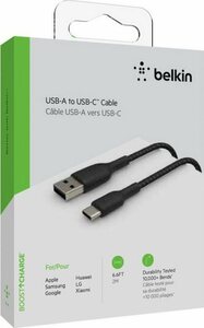 Belkin USB-C/USB-A Kabel ummantelt, 2m Smartphone-Kabel, USB-C, (200 cm)