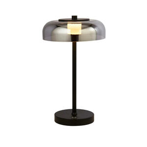 Led-Tischleuchte Frisbee, Schwarz, Metall, Glas, 23x39x23 cm, Lampen & Leuchten, Leuchtenserien
