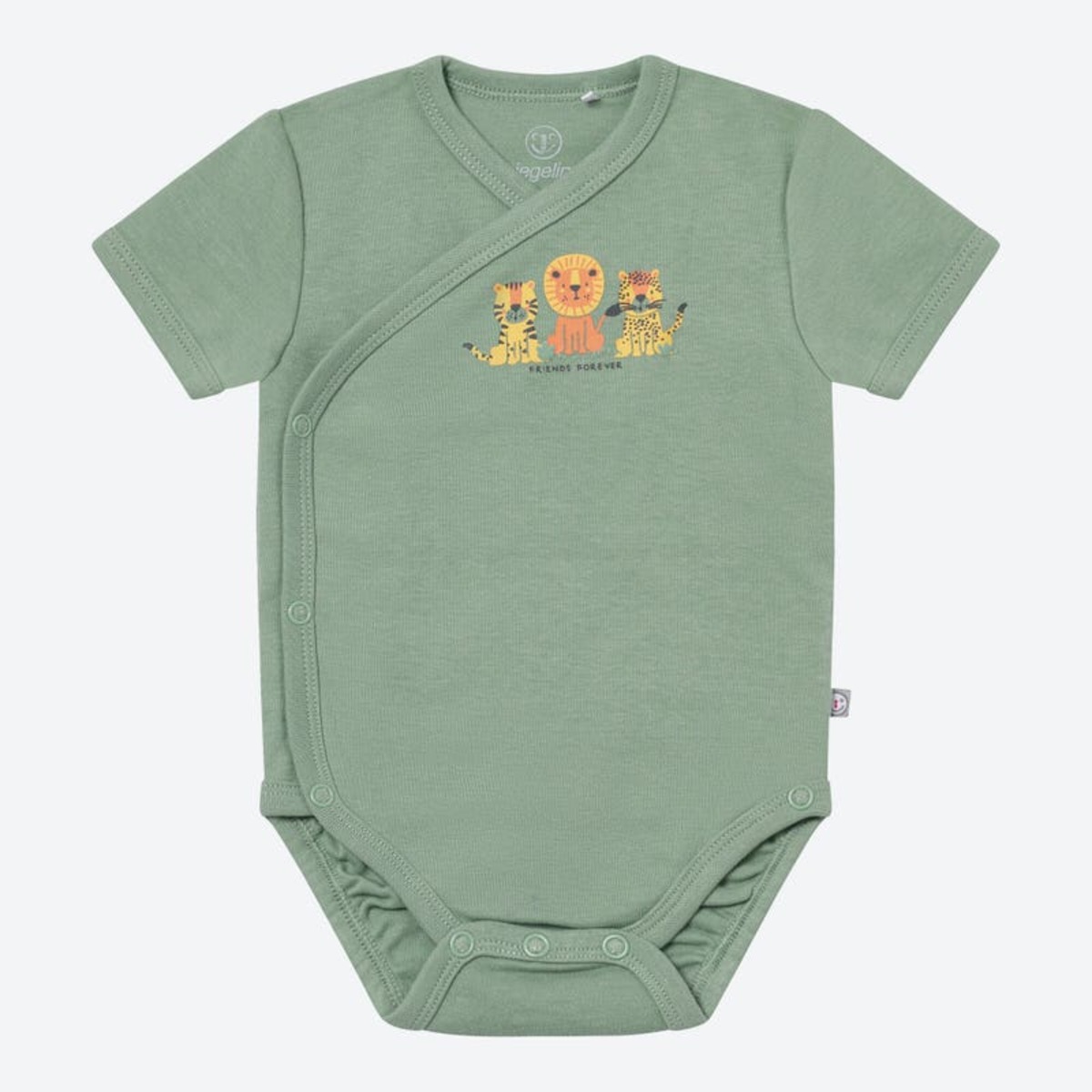 Bild 1 von Baby-Jungen-Wickelbody mit Tier-Frontaufdruck